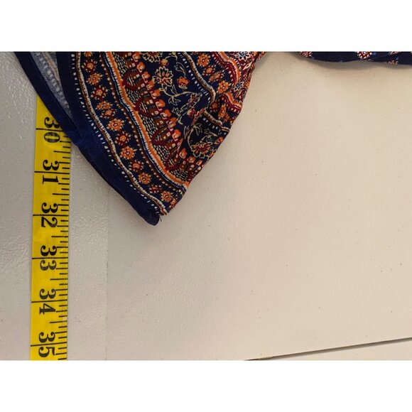 Time And Tru Dress Boho Tunic Blue Sapphire Print has Belt Long Sleeves Large - Picture 9 of 10